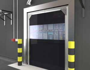 Triple panel pvc crash door