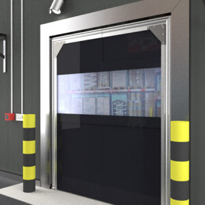 Triple panel pvc crash door