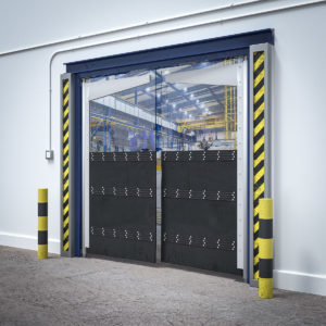 half rubber half pvc warehouse swing door